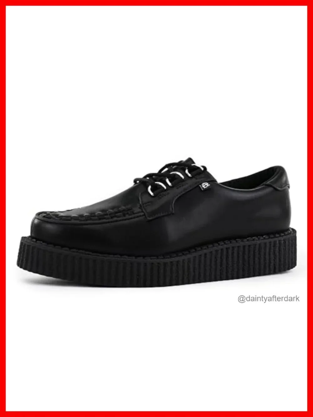 Black Anarchic Creeper Shoes Platform Faux Leather Unisex